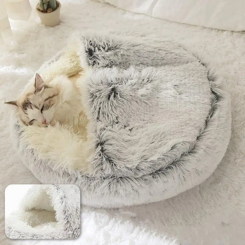 Soft Plush Round Cat Bed