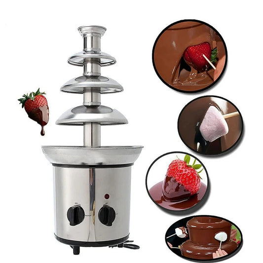 4 Tier Stainless Steel Electric Chocolate Fondue Fountain