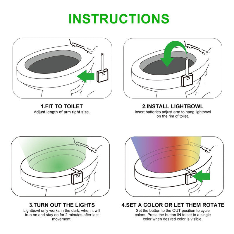 Smart Bathroom Toilet Nightlight LED Body Motion